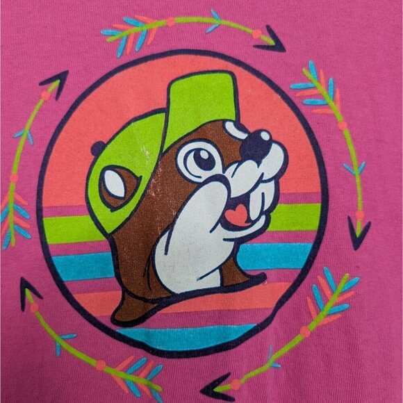 Buc-ees Graphic Tee Womens Size Medium Pink Easily Distracted By Dogs Cotton - Picture 4 of 10